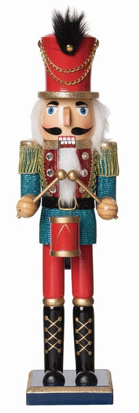 15" Wood Glitz & Glam Nutcracker Tabletop Decoration