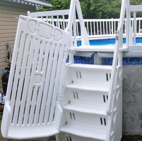 Grand Entry Double Step Pool Entry System with Gate | Pool Ladders ...